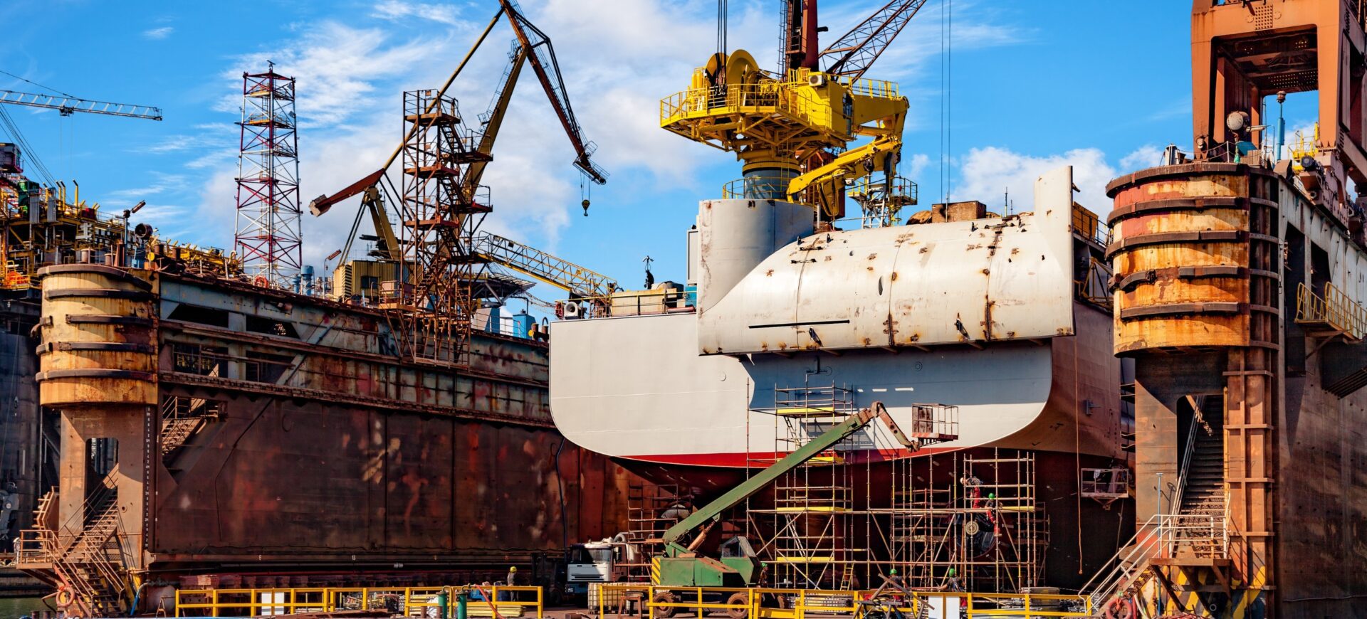 Blog 11 ship under construction in a dry dock